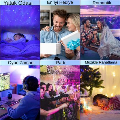 Galaxy Projektör 21 çeşit renk Işık (Uzaktan Kumandalı & Bluetooth)
