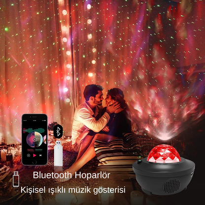 Galaxy Projektör 21 çeşit renk Işık (Uzaktan Kumandalı & Bluetooth)