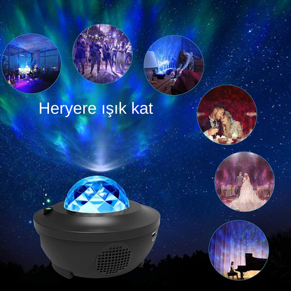 Galaxy Projektör 21 çeşit renk Işık (Uzaktan Kumandalı & Bluetooth)